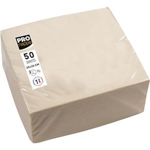PRONAPPE - Rif. SV622002I - 50 tovaglioli da cocktail, 20 x 20 cm, carta micro-goffrata, ovatta a 2 strati, colore: Avorio