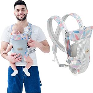 IULONEE Portabebè Convertibile 4 in 1 Fascia Porta Bebè Ergonomico Marsupio Mani Libere Zaino o Front Pack Tessuto Baby Sling per Neonati per 5-20kg Bimbi Blu