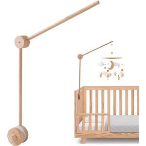 Freyeeti Supporto Giostrina Neonato Legno 360° Altezza Regolabile per Culla | Supporto giostrina culla in legno sicuro, altezza regolabile; facile da installare, ideale per camera neonato e fasciatoio.