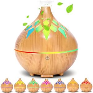 MKAKYES Diffusore di Oli Essenziali, 160ml Diffusore di Aromi, Ultrasuoni Aromaterapia Diffusore, con Connessione USB, 7 Colori LED, pegnimento Automatico Senza Acqua, per Ufficio e Casa