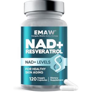 Vizenis Nad+ 500mg & Resveratrolo Puro, Integratore per Energia Cellulare, Antiossidante Naturale, Anti-Invecchiamento, 120 Capsule Vegetali