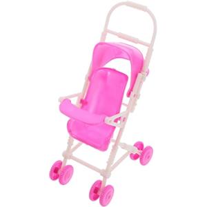 Besportble Passeggino Per Bambole Simulazione in Plastica Rosa Mini Carrozzina Per Casa Delle Bambole Giocattolo Accessorio Decorativo Per Gioco Di Ruolo Bambini