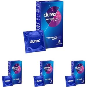 Durex Preservativi Settebello 3XL, 5 Profilattici Extra-Large