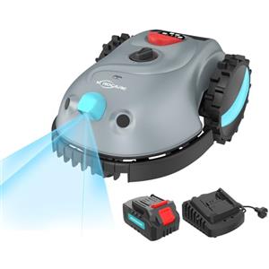 YARDCARE V100 Robot Tagliaerba Senza Filo Perimetrale, Navigazione Visiva, Evita gli Ostacoli(150 tipi), Robot Tosaerba a Batteria da 4,0 Ah con Lama di Ricambio, Adatto a Piccoli Giardini