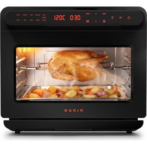 OUNIN 24L Fornetto Elettrico, 11 in 1 Forno Pizza e Forno a Vapore, 1600W | Ventilazione 360°, Cottura su Due Ripiani, per Pizza, Lasagne, Arrosti, Pane, Frittura di Mare e Verdure al Vapore