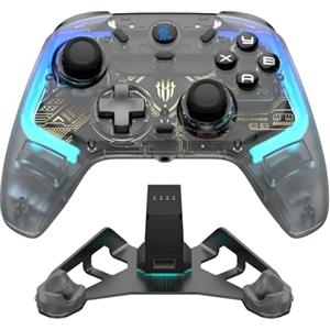 nubia RedMagic Wireless Controller PC con Dock Ricarica, RGB Luce, Joystick e Trigger Hall Effect, Vibrazione Turbo, Batteria Ricaricabile da 860mAh, Compatibile con PC Windows/Switch/Telefono/Tablet