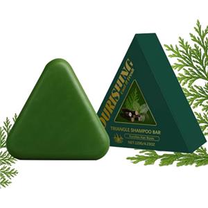 Generico Nature Triangle Shampoo Bar, 120g Usman Grass Shampoo Solido, Nutriente Nature Green Soap Shampoos Solido Per Crescita Capelli, Pulizia Profonda Capelli Crescita Shampoos Solidos Cura Capellis
