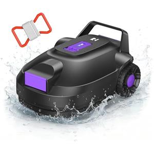 Redkey S200 Robot Piscina Senza Fili, 180 Min Autonomia, Doppi Motori, Doppia Aspirazione, Parcheggio Automatico, Robot Piscine Fuori Terra a Fondo Piatto fino a 100 m²(Viola)