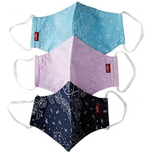 Levi's 3pk Bandana Reusable Face Cover, Bandana Unisex - Adulto, Blu/Nero/Rosso, S