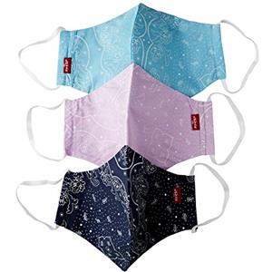 Levi's - Bandana per viso unisex, 3 pezzi, reversibile, colore blu/viola/topaz L