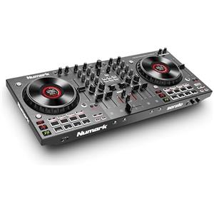 Numark NS4FX Console DJ a 4 Canali, Con Jog Wheel Touch a Display, Pad Performance, Effetti, Uscite Booth e Main e Serato DJ Lite Incluso