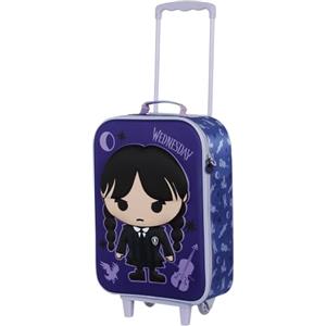 KARACTERMANIA Wednesday Mercoledì Chibi-Valigia Trolley Soft 3D, Lilla, 17 x 33 x 52 cm, Capacità 26 L