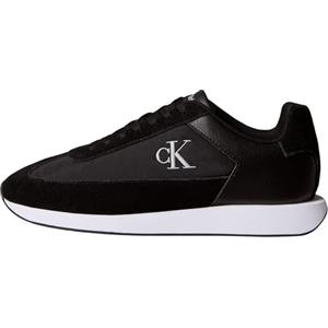 Calvin Klein Donna Sneakers Running Retro Laceup Mix con Lacci, Nero (Black/Bright White), 42