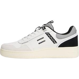 Tommy Jeans Tjm Retro Basket EM0EM01657 - Scarpe Basse da Uomo, Colore: Bianco (Ecru/Nero), Taglia 42, Bianco Ecru Nero, 44 EU