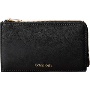 Calvin Klein Donna Porta Carte Logo Cardcase con Zip, Nero (Black/Toasted Coconut), Taglia Unica