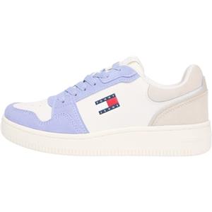 Tommy Jeans Donna Sneakers con Suola Alta Retro Basket con Lacci, Multicolore (Gulf Sand/Periwinkle Dust), 39