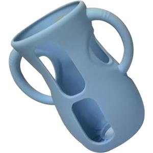 Generico Manicotto per biberon in silicone, Manicotto per biberon in vetro, Custodia per biberon con manici, Custodia antigoccia e antiurto, portabiberon, protezione biberon