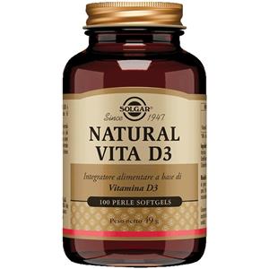 Solgar Natural Vita D3 - Integratore di Vitamina D3 in 100 Perle per Ossa e Sistema Immunitario
