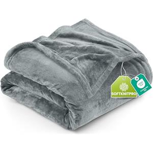 Utopia Bedding Coperta in Pile Coperta Leggera per Letto, Divano o Divano, Adatta a Tutte le Stagioni [259x228 cm, Grigio Cenere]