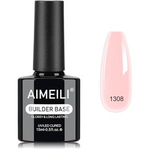 AIMEILI 8 in 1 Builder Base Gel Estensione Unghie Ricostruzione Quick Builder Gel Unghie UV LED Nails Soak Off Strengthening Nail Polish 15ml - 1308