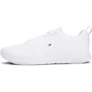 Tommy Hilfiger Uomo Sneakers Running Corporate Knit Rib Runner Scarpe Sportive, Bianco (White), 41
