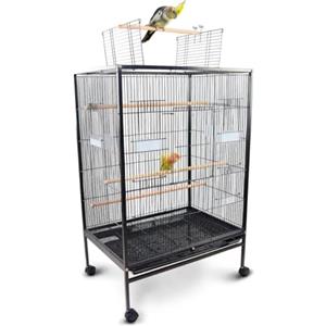 Mobiclinic®, Gabbia per Uccelli, XL, Ruote il Trasporto, Freni, Apertura superiore, Vassoio Rimovibile, 8 Porte, Grandi dimensioni, 95x43x61,5 cm, Mangiatoie, Abbeveratoi, Posatoi, Ninfa