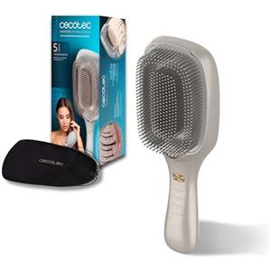 Cecotec Spazzola Riparatrice Haircare Revitalize Champagne. Con 5 Tecnologie: Vibrazione, Ioni Negativi, Microcorrenti Ems, Luce Led Blu Per La Salute Dei Capelli, Ioni Negativi, Spazzola Magnetica