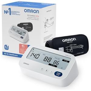 OMRON X3 Comfort AFib, Misuratore di pressione arteriosa di nuova generazione, Misuratore di pressione da braccio facile da usare, Clinicamente validato per rilevamento della Fibrillazione Atriale