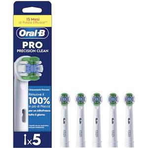 Oral-B Precision Clean - Testine di Ricambio per Spazzolino Elettrico, Confezione da 5 con Setole a Forma di X e Indicatore di Utilizzo