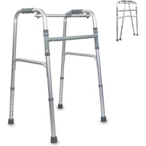 Mobiclinic®, Deambulatore per anziani, Leggero, Pieghevole, Senza ruote, Puntale antiscivolo, Carrello camminare, Fabbricato in alluminio, Modello columna, Marchio europeo, Colore grigio