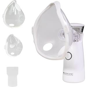 Mobiclinic®, Aerosol Portatile Silenzioso, Boccaglio e 2 Maschere, Adulti e Bambini, Custodia per il Trasporto, Silenzioso, Compatto, Asma, Nebumobi1
