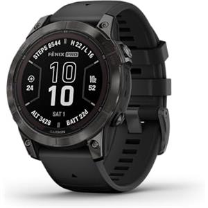Garmin fēnix 7X Pro Solar, Smartwatch, Ricarica solare, 51mm, Torcia LED, Display 1,4", Touchscreen, +30 Sport, GNSS multi-band, Mappe, Musica, Pay, Autonomia 37 giorni, Slate Gray & Black