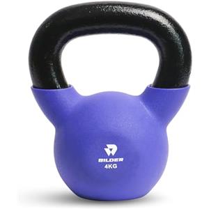 BILDER- Kettlebell 4kg con Impugnatura Ergonomica e Antiscivolo, Pesi in Ghisa con Rivestimento in Neoprene, Ideale per Esercizi e Allenamento Forza Cardio e Funzionale, Attrezzi Palestra Casa Fitness