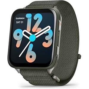 Garmin Venu X1, GPS Smartwatch, Ampio Display AMOLED 2", Torcia LED, Cassa Ultra Sottile da 8 mm, 100 App Sportive Precaricate, Autonomia fino a 8 giorni, Cinturino in Nylon ComfortFit, French Grey