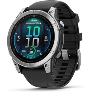 Garmin fēnix E, 47mm, Display AMOLED 1,3", Touch e Pulsanti, 90+ App per lo Sport, Training Readiness, Mappe, GarminPay, Autonomia 16 giorni, Stainless Steel & Black