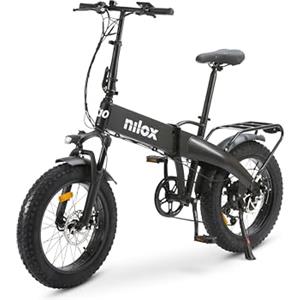 Nilox, Ebike X10 Ultra, Bici Elettrica Pieghevole, Fino a 90 km di Autonomia, Fino a 25 Km/h, Motore da 48 V/250 W e Batteria 48 V-13 Ah, Gomme FAT 20" x 4", Cambio a 6 Velocità