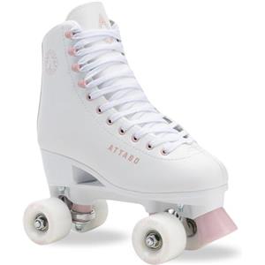ATTABO Serena, pattini a rotelle da donna in pelle ecologica, cuscinetti ABEC-3, telaio in PP e pattina in alluminio, 54 × 32 mm, ruote PU 82A, freno in TPU, allacciatura classica, sicuri ed eleganti