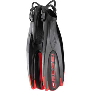 CRESSI Maui Fins - Pinne Regolabili Unisex destinate a Immersioni, Snorkeling, Nuoto, Training Acque Libere e Piscina, Nero/Rosso, L/XL (44/47 EU)
