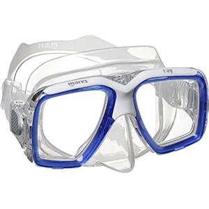 Mares Ray - Maschera subacquea per adulti con doppia lente temperata, faciale in silicone, micro-frame e fibbie a sgancio rapido