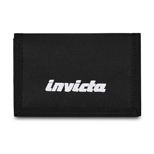 Invicta Portafoglio A Strappo, Nero, Portafogli a Tre Ante Con Pratica Chiusura a strappo, Scomparti Per Tessere, Contanti e Monete, Accessori, Ragazzo e Ragazza