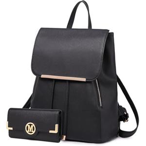 Miss Lulu Zaino Donna Elegante, in Pelle Rigida Impermeabile Che Non si Deforma, Chiusura con Coulisse e Fibbia Magnetica, Ideale per Viaggi, Lavoro Quotidiano, Scuola e Passeggiate All'Aperto