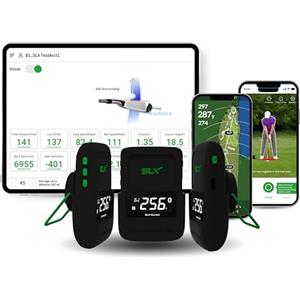 Second Chance Swing Logic SLX Hybrid Mini Portable Golf Launch Monitor - Distanza della pallina da golf, velocità della palla, velocità della testa del mazzo, fattore smash, accessori da golf compatti e dispositivo