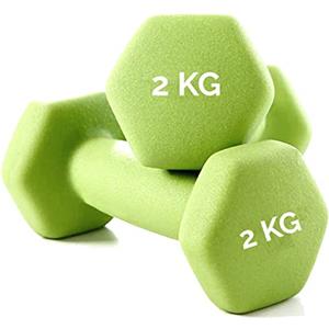 FFitness Coppia Manubri (2 x 2 kg) Pesi Esagonali Neoprene ideali per Esercizi di Functional Fitness Set DUMBBELLS Casa Palestra