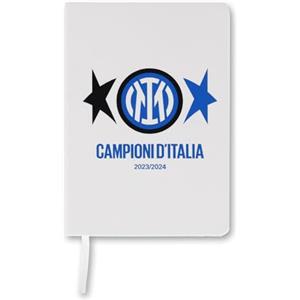 Inter - Agendina Scudetto, Campioni d'Italia 23/24, 2 Stelle, Taccuino a Righe, Copertina Rigida, Chiusura ad Elastico, Formato Large 15x 21 cm