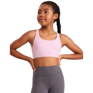 CRZ YOGA Ragazze Butterluxe Criss Croce Reggiseno Sportivo Yoga Reggiseno Adolescenti Danza Ritaglia Cima Peonia Rosa S