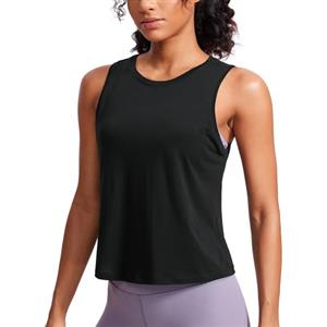 CRZ YOGA CRZ YOUGA Women's Pima Cotton Sleveless Tank Tops Esercizio Gym Yoga Tops Camicie atletiche Nero 38