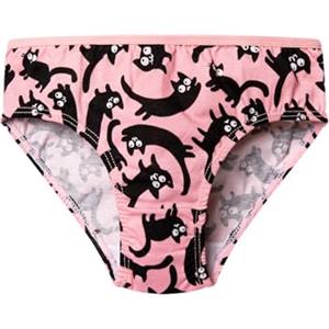 Dedoles Slip Donna & Bambina Mutande Cotone con Tanti Design Divertenti, Colore: Rosa, Disegno: Gatti Rosa (Ragazza), Taglia: 6-8 Anni