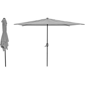 Bricozone Ombrellone da Giardino Rettangolare 3 x 2 m Parasole per Balcone con Air Vent Apertura a Manovella Anti UV Idrorepellente per Terrazzo Mare Spiaggia Piscina Grigio