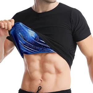 DiULi Canotta Dimagrante Uomo, Maglietta Sauna Maglietta Compressione Fitness Manica Corta T Shirt Palestra, Body Shaper per Sudare Palestra Fitness Corsa Yoga Uomo(XL)