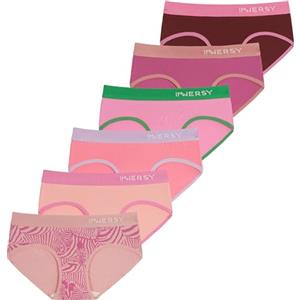 INNERSY Mutande per adolescenti e ragazze, in cotone, morbide mutandine per teen, confezione da 6, Serie Rosa, 12-14 Jahre
